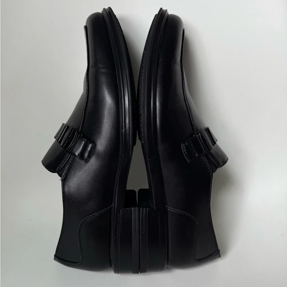 Perry Ellis Black Leather Slip-On Loafers